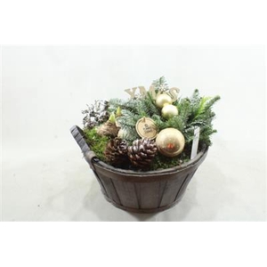 0320 X-mas Grijs Latten Rond