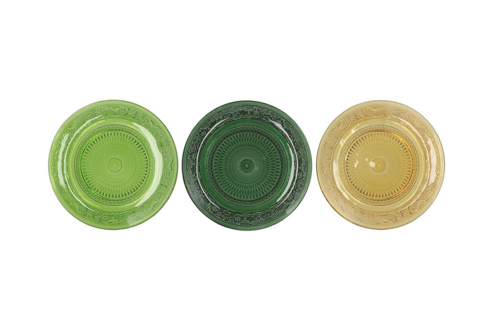 <h4>Dayah Forest Green Glass Plate 20x2cm Ass P/1</h4>