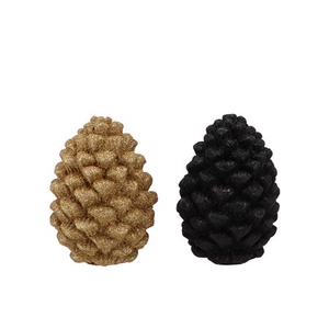 Jingle Gold/black Pinecone Ass 7x7x10cm Nm