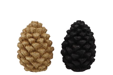 Jingle Gold/black Pinecone Ass 7x7x10cm Nm