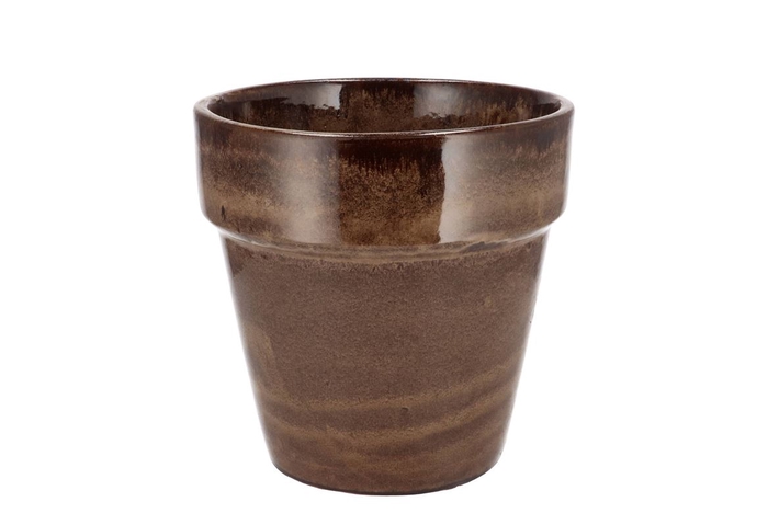 Ebbi Moss Brown Pot Glaze 17x17cm