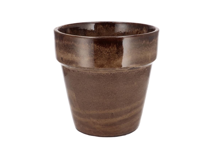 Ebbi Moss Brown Pot Glaze 17x17cm Nm