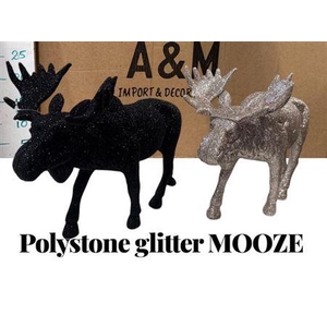 Polystone Glitter Mooze Black + Gold