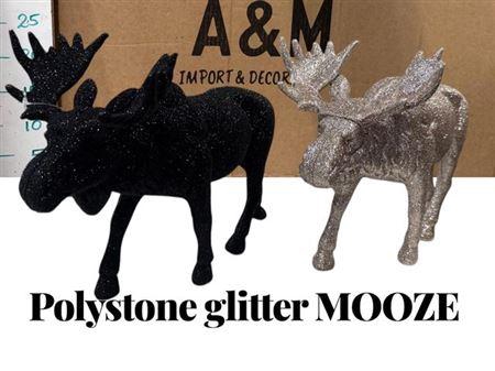 <h4>Polystone Glitter Mooze Black + Gold</h4>