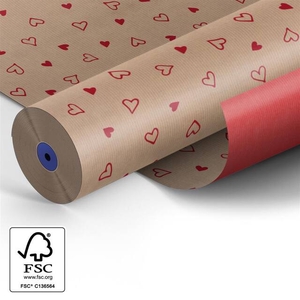 Papier rol: 60cm br kraft 50gr Love Story 400 m