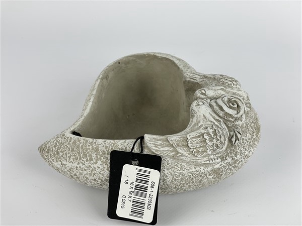 CEMENT HEART WITH BIRDS  16*16*H7