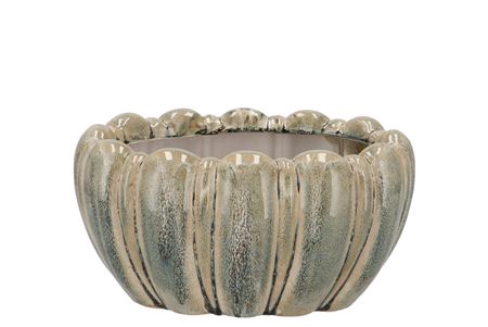 <h4>Inga Green Pot Oval Active Glaze 26x17x13cm Nm</h4>