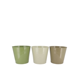 Zinc Summer Green Mix Bucket Basic Ass 17x16x13cm