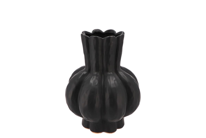 <h4>Garlic Black Low Vase 21x25cm</h4>