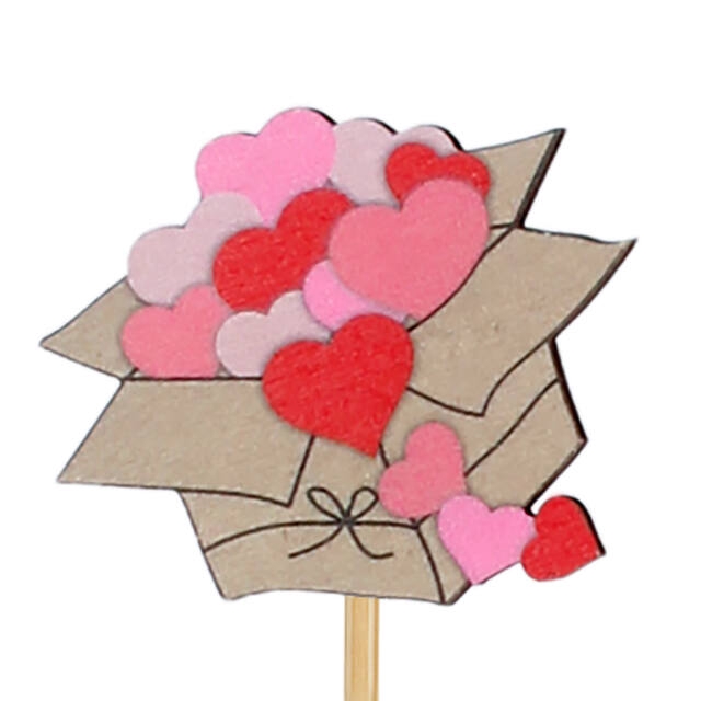 <h4>Bijsteker Box of Love hout 6x7cm +12cm stok</h4>