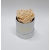 Box rd 8cm glitter wit-champagne