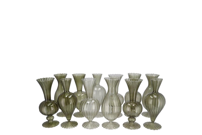 <h4>Sunny Summer Green Mix Glass Vase Ass 8x8x16cm</h4>