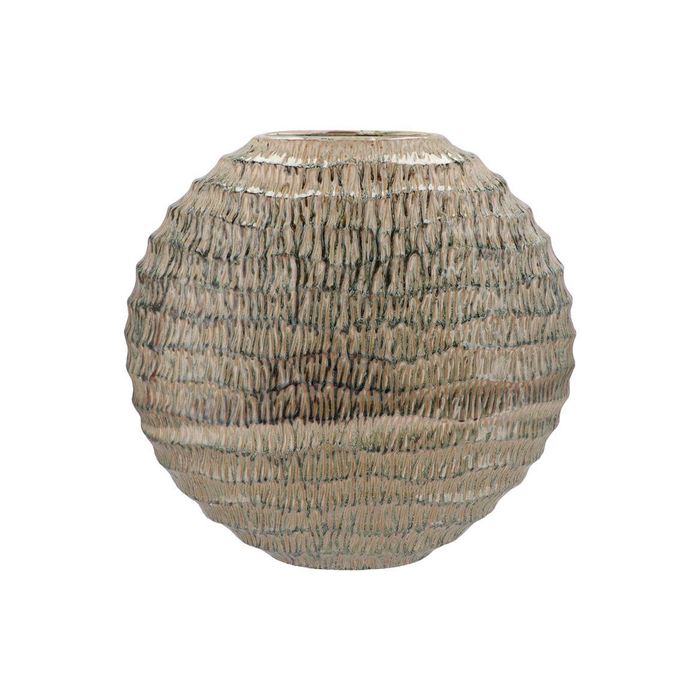 <h4>Inga Jada Green Oval Vase Active Glaze Wave 51x17x50cm</h4>