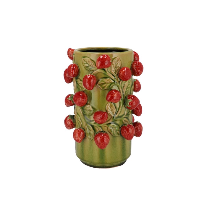 <h4>Fruit Strawberry Olive Green Cilinder 21x31cm</h4>