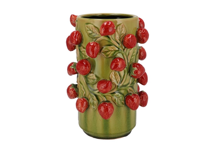 <h4>Fruit Strawberry Olive Green Cilinder 21x31cm Nm</h4>